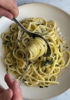 Una foto de Pasta al ajo