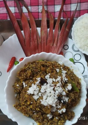 A picture of Banana flower ghanto (mocha ghanto)(pure veg).