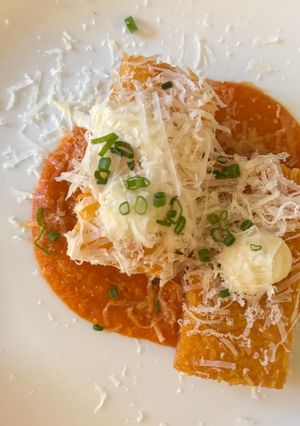 Foto de Polenta crocante com molho de tomate e queijo