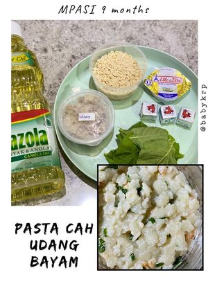 Foto resep Mpasi 9 bulan: pasta cah udang bayam