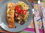 A picture of salmon filets
