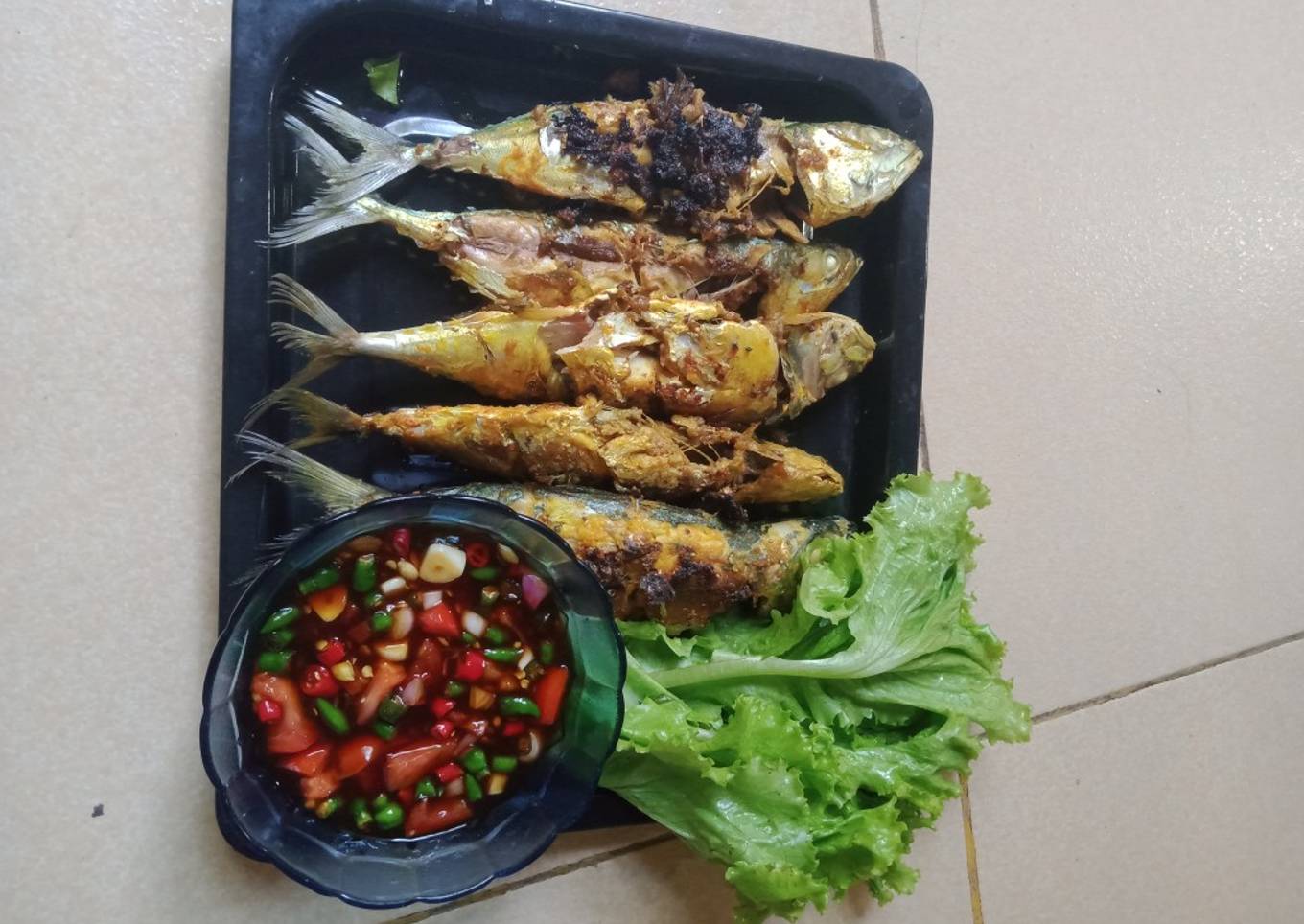 Ikan kembung bakar teflon