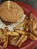 Cheese Burger and chunky chips