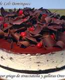 Tarta de yogur griego de stracciatella y galletas Oreo (Sin Horno)