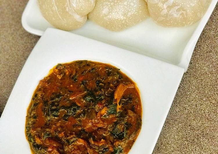 Simple Way to Make Quick Ogbono soup with white amala