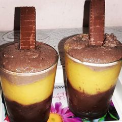 A picture of Mango and chocolate trifle.