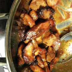 A picture of Marmite Pork (air-fried).