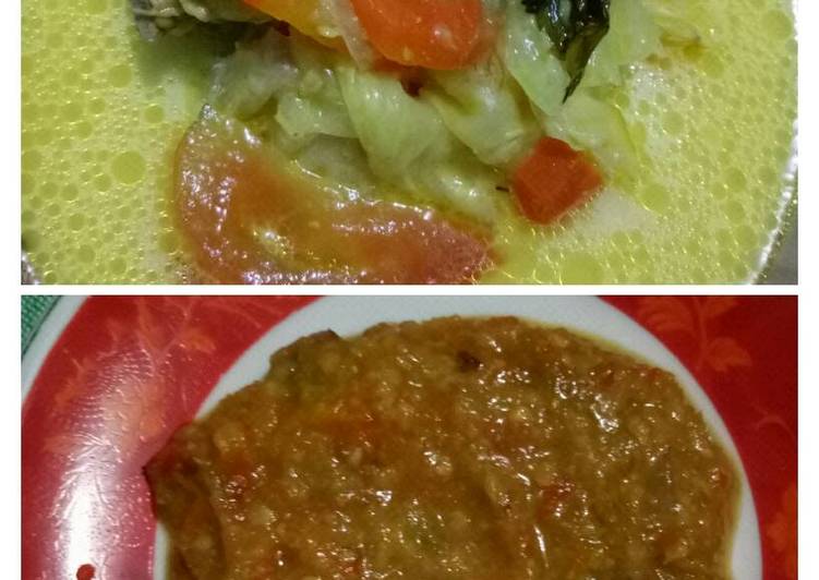 Cara Gampang Menyiapkan Sayur ayam kuah kuning plus sambal tomat, Lezat