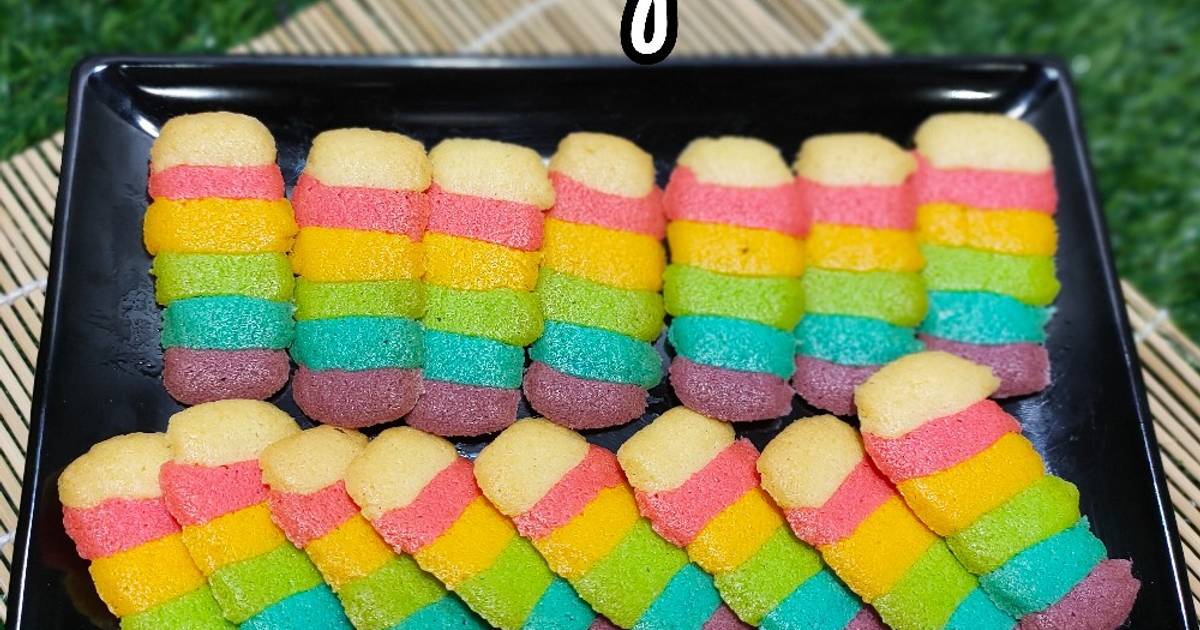 Resep Kue Lidah Kucing Rainbow Enak Dan Mudah Cookpad