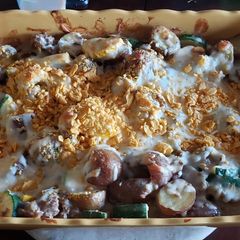 A picture of Creamy, Beefy, Cheesy Potato Casserole.
