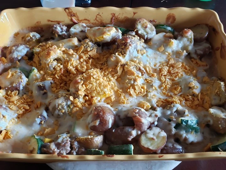 Simple Way Make Recipe Creamy, Beefy, Cheesy Potato Casserole that is Delicious, Appealing}