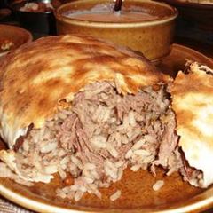 A picture of Kuzi, meat filled dough buns.
