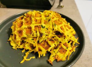 Une photo de Gaufres courgettes façon rosti