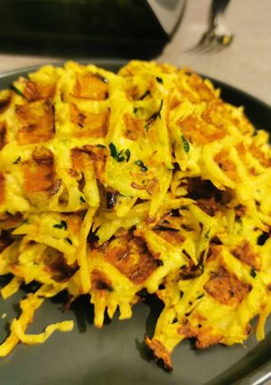 Une photo de Gaufres courgettes façon rosti