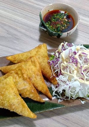 Hình của món Bánh xếp chiên nhân thịt bò.