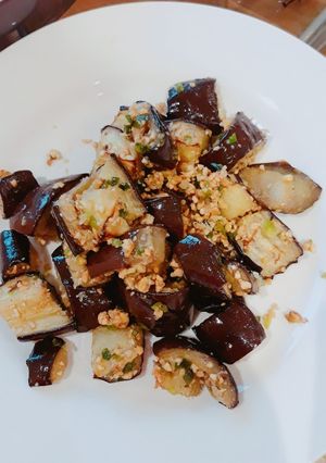 Hình của món Cà tím nướng mỡ hành.