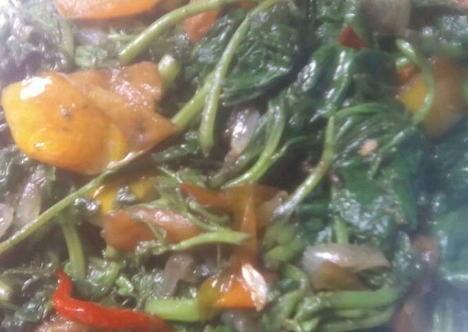 Cara Membuat Tumis daun ubi jalar Ekonomis Untuk Dijual