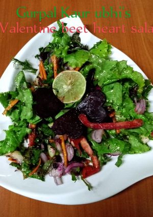 A picture of Valentine beet hearts salad 🥗.