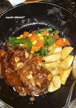 Foto resep Steak Daging Sapi Giling Homemade Versi Anak Kos