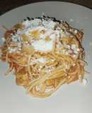 🍝🍅Espagueti rojo con chorizo y papas🍝🍅