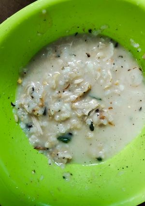 Foto resep MPASI ayam suwir modif bubur fortifikasi (day 1)anak GTM 7 bln