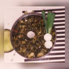A picture of Spring onion stir fry.