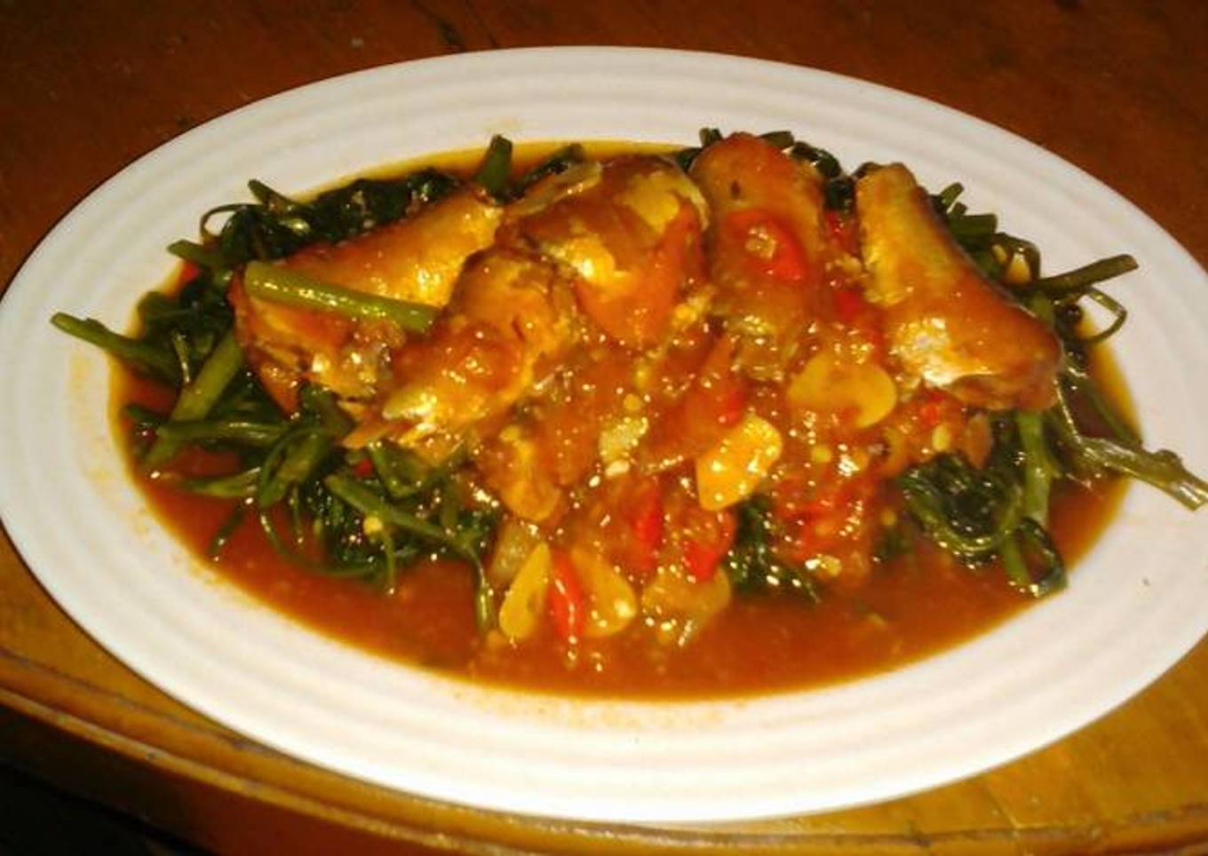 Tumis Bayam + Sarden