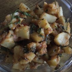 A picture of Oil free khatta meetha aloo sabji.