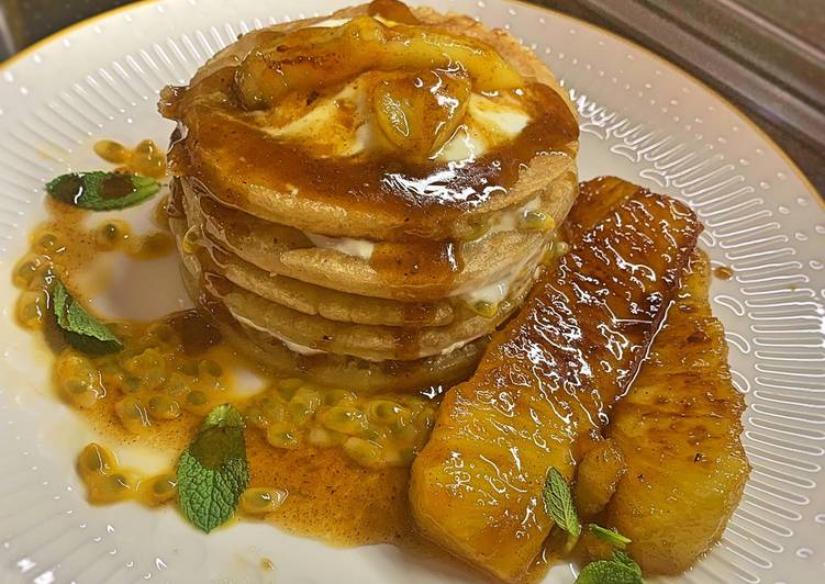 Recipe of Speedy Caribbean spiced pancakes with pineapple