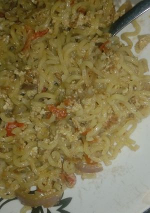 A picture of Egg sauce Indomie.
