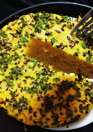 A picture of Flaxseeds Khaman Dhokla.