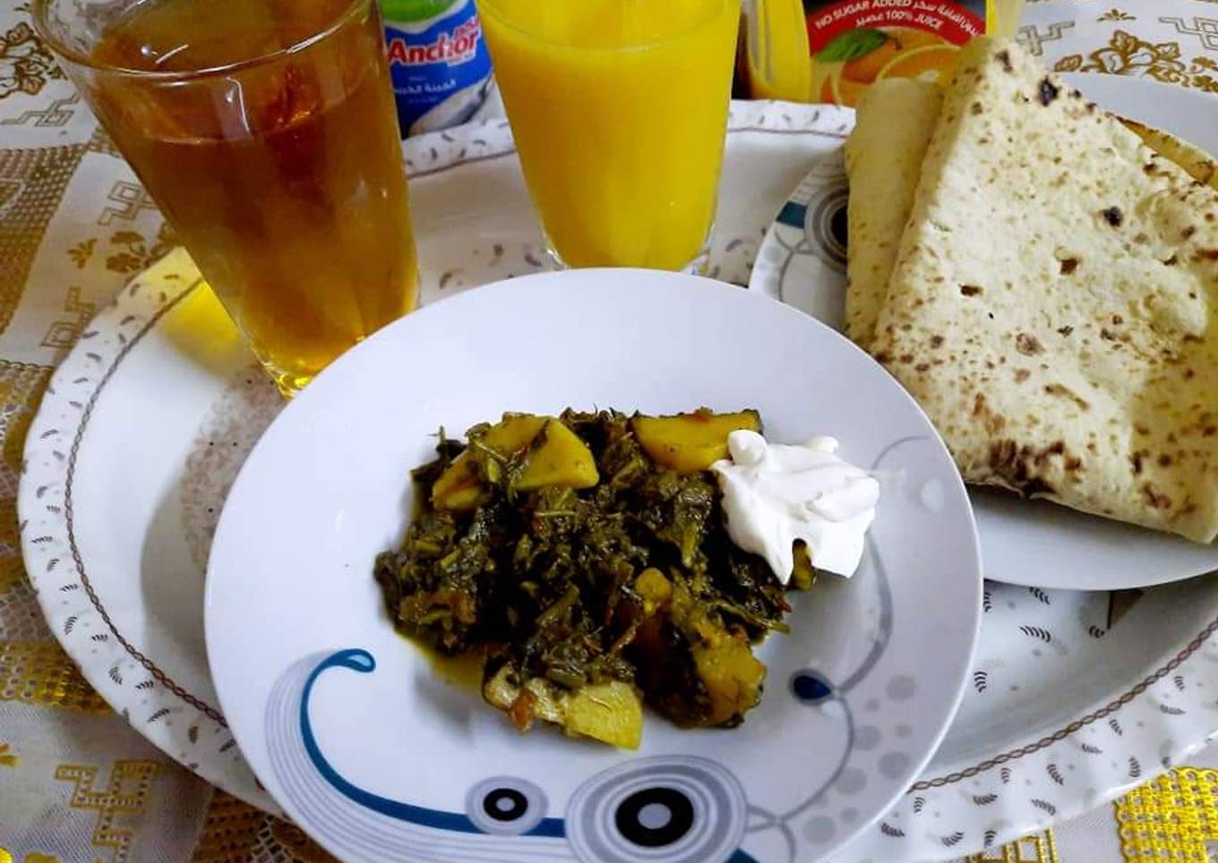 Palak,methi,soya,aloo