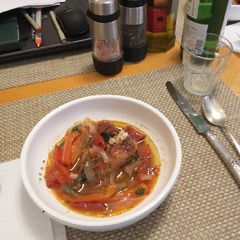 A picture of Pollo al Chilindrón (Chicken Chilindrón).