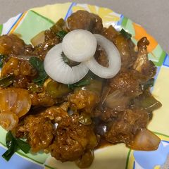 A picture of Gobhi manchurian.