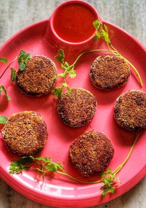 A picture of Beetroot cutlets beetroot aloo tikki.