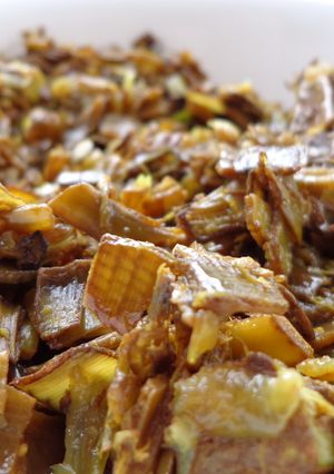 A picture of Fried banana flower (Vazhappoo fry).