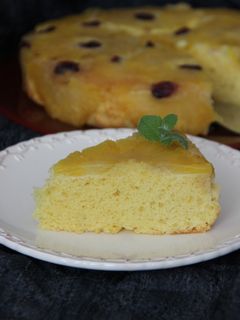 Zdjęcie przepisu Odwrócone ciasto z ananasem.