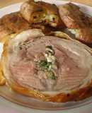 Silla de cordero rellena al horno
