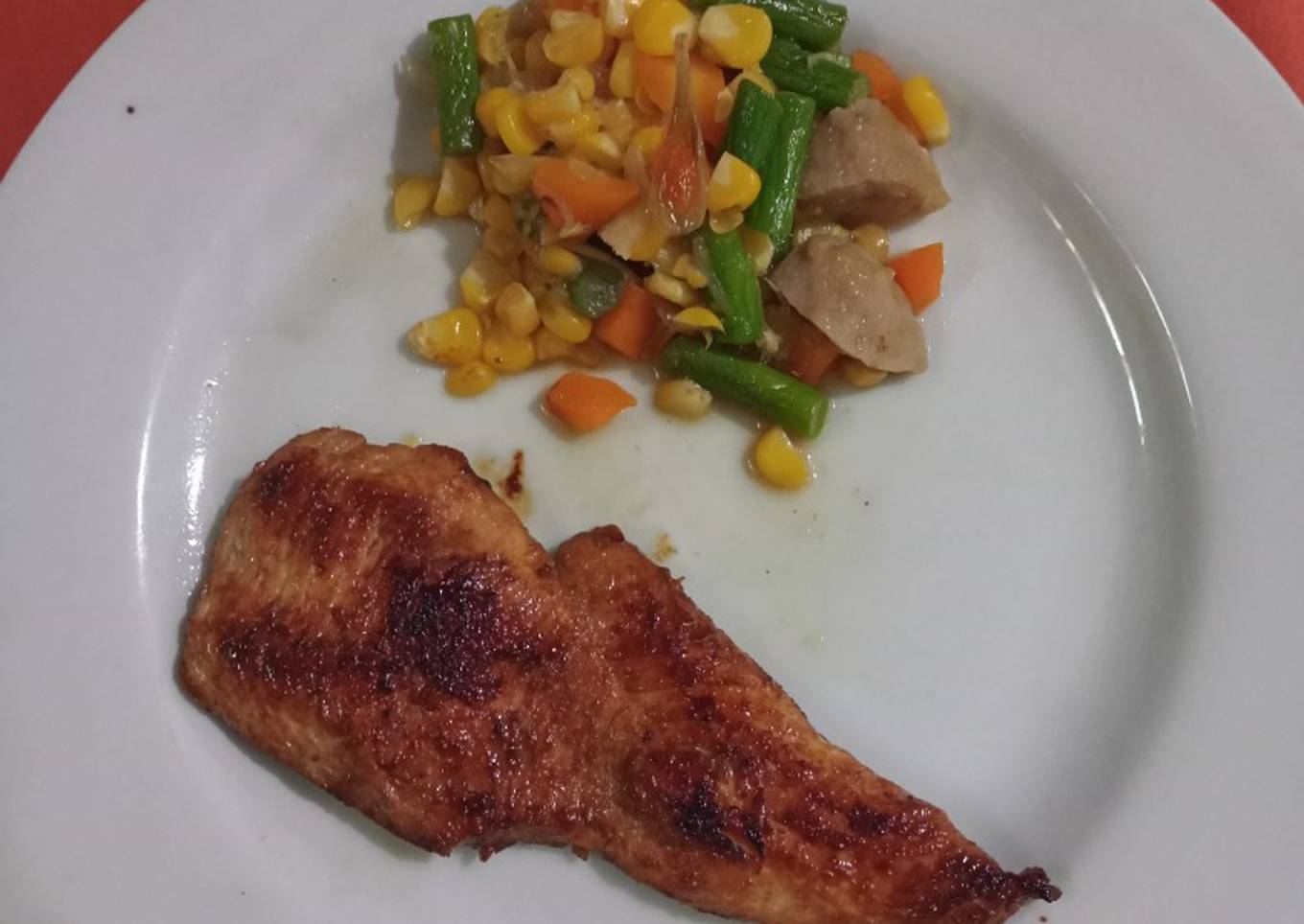 Menu diet ayam grill+mix vagatable