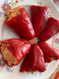 Una foto de Pimientos del piquillo rellenos