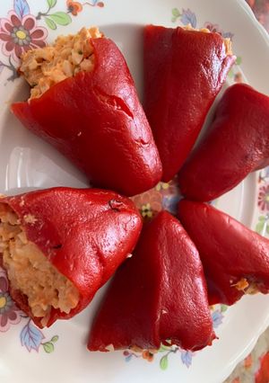 Una foto de Pimientos del piquillo rellenos