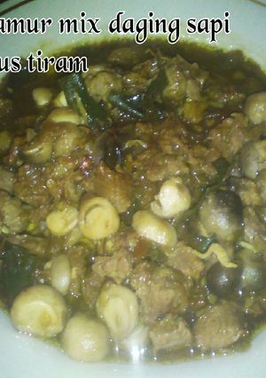 Foto resep Jamur mix daging sapi saus tiram maknyuss