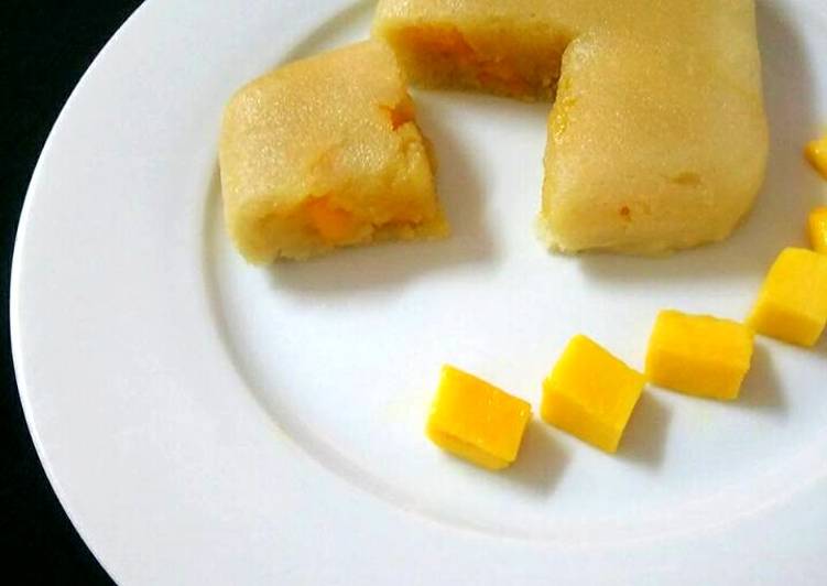 2 Minutes Microwave Sticky Rice Flour With Mango Stuffed Cake