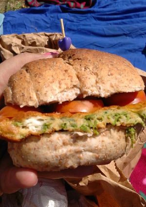A picture of Whole Wheat Sandwiches with Asparagus Frittata.