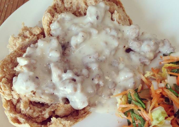 Country Style Biscuits and Sausage Gravy (from scratch!)