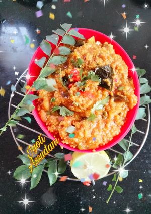 A picture of Foxtail millet Upma kangani upma.