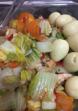 Foto resep Tumis sawi putih telur puyuh