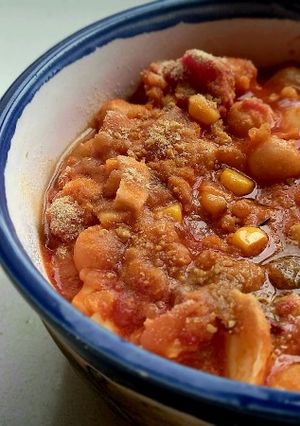 Una foto de Guiso Vegetariano de Garbanzos y Arroz integral