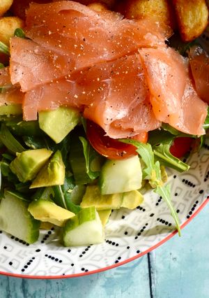 A picture of Smoked Salmon Salad Bowls.