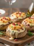 Champiñones Rellenos de Bechamel y Jamón